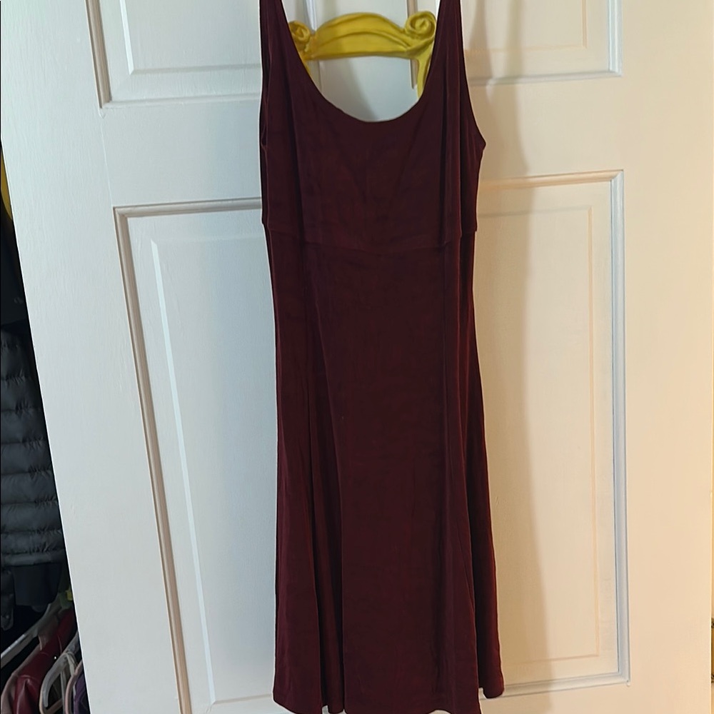 Burgundy Spaghetti Strap Dress